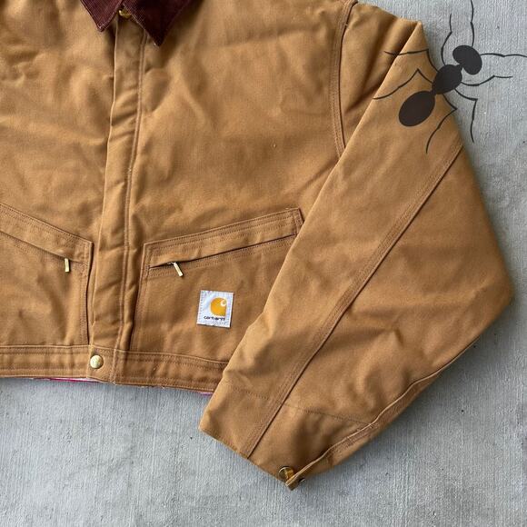 Vintage Y2K Carhartt brown cropped Detroit style work wear jacket - Picture 4 of 7